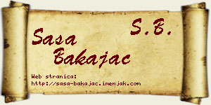 Saša Bakajac vizit kartica